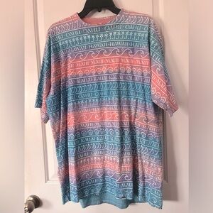 Vintage Crazy Shirt Hawaii Pink and Blue Graphic Short Sleeve Tee